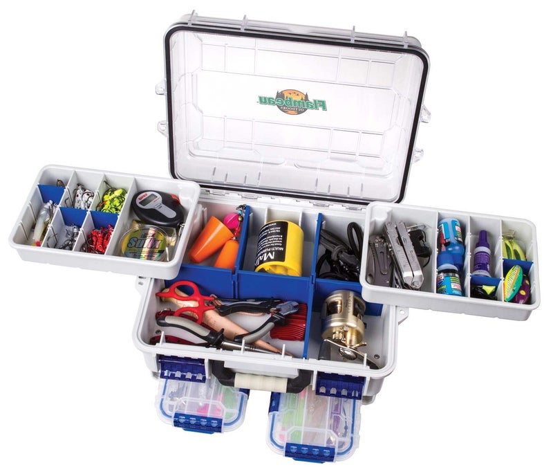 Flambeau Outdoors 3000WPBC Tackle Box - HD Waterproof Tackle Satchel System, Includes 2 Removable WP3012 Ultimate Waterproof Tuff Tainers, Floating Satchel, Fishing Tackle and Gear Storage, Gray/Clear - Image 3